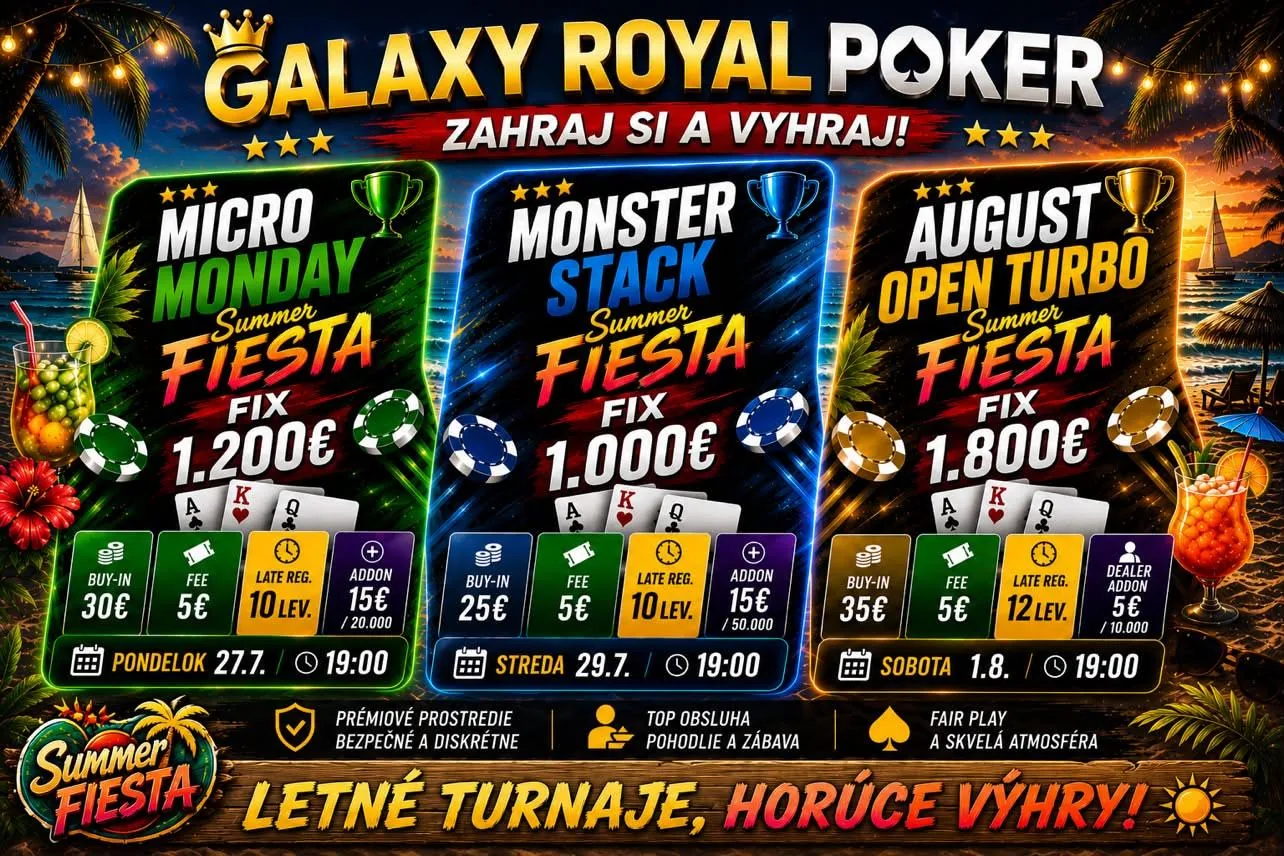 Summer Fiesta — letné turnaje v Galaxy Royal Club