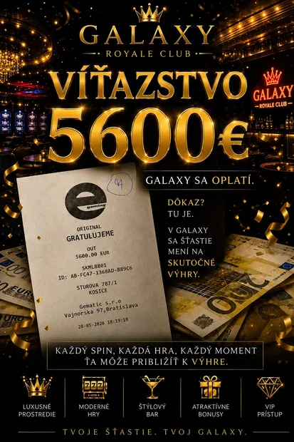 Výhra 5600 € v Galaxy Royal Club